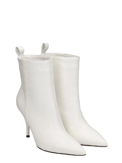 Shop L'autre Chose High Heels Ankle Boots In White Leather