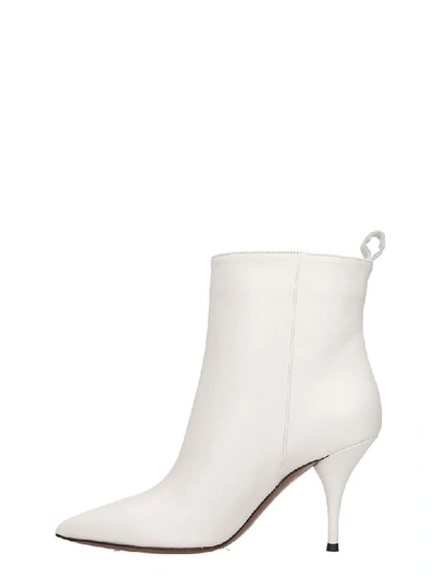 Shop L'autre Chose High Heels Ankle Boots In White Leather