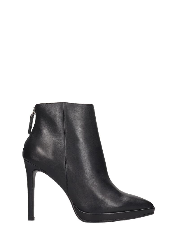 Lola Cruz High Heels Ankle Boots In Black Leather | ModeSens