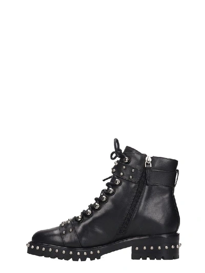 Shop Lola Cruz Combat Boots In Black Leather