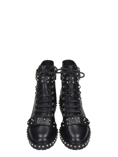 Shop Lola Cruz Combat Boots In Black Leather