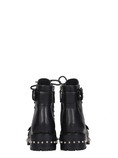 Shop Lola Cruz Combat Boots In Black Leather