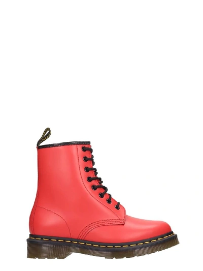 Shop Dr. Martens' 1460 Combat Boots In Red Leather
