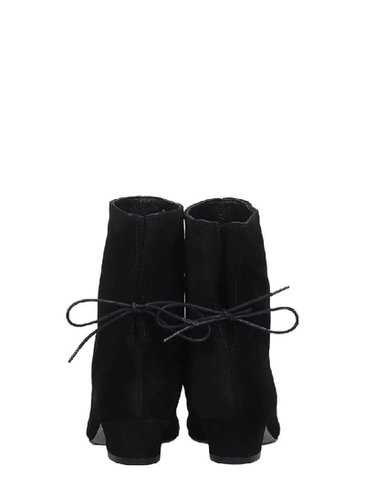 Shop Fabio Rusconi Low Heels Ankle Boots In Black Suede