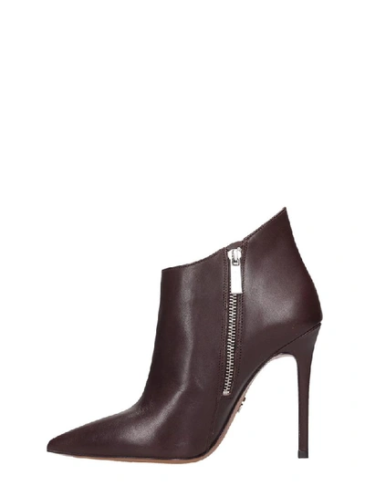 Shop Michael Kors Antonia High Heels Ankle Boots In Bordeaux Leather