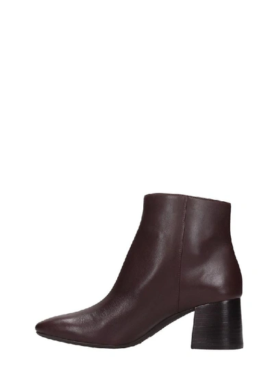 Shop Michael Kors Alane Flex Low Heels Ankle Boots In Bordeaux Leather