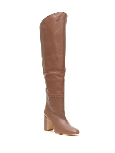 Shop Stuart Weitzman Lucinda Boots In Taupe (beige)