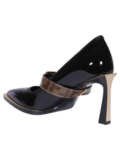 Shop Fendi Ff Pump In Nero/tabacco/moro