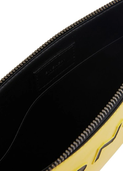 Shop Givenchy Large Leather Pouch In Jaune/noir