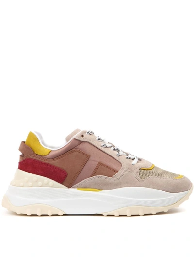 Shop Tod's Multicolor Suede & Fabric High Sneaker