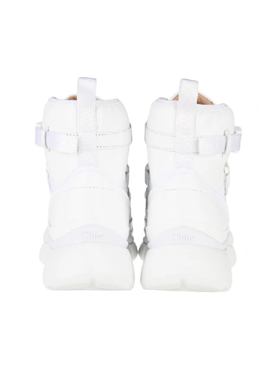 Shop Chloé Chloe Sonnie High Top Sneakers In White White