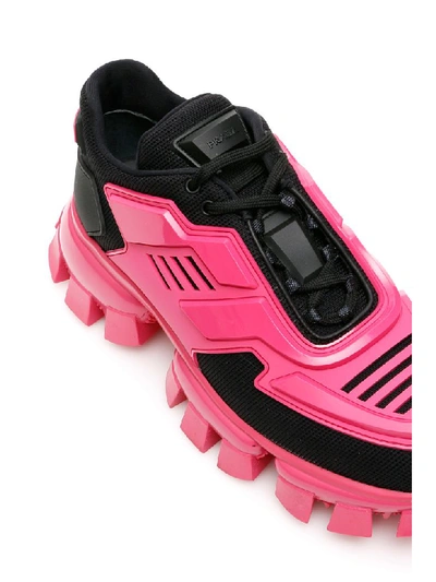 Prada Sneakers Cloudbust Thunder In Maglia E Gomma In Nero Fuxia (black)