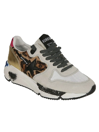 Shop Golden Goose Running Sole Sneakers In Oxy/leopard/black