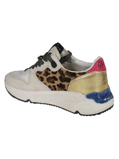Shop Golden Goose Running Sole Sneakers In Oxy/leopard/black