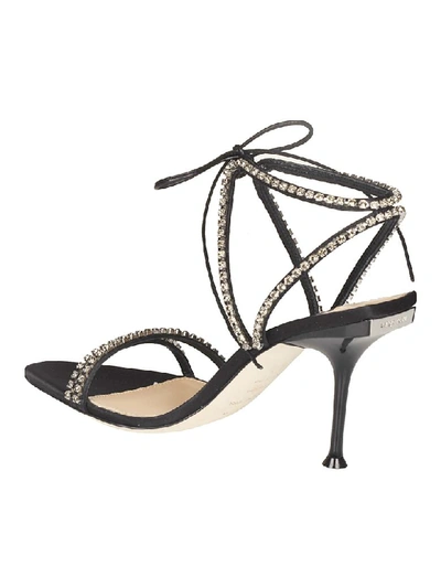 Shop Sergio Rossi Crystal Embellished Sandals In Black