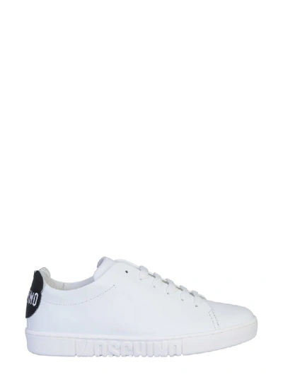Shop Moschino Sneaker With Teddy Bear Silhouette In Bianco