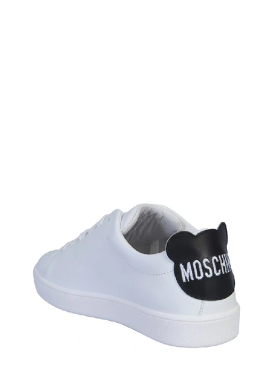 Shop Moschino Sneaker With Teddy Bear Silhouette In Bianco