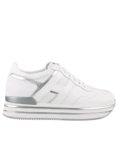 Shop Hogan Sneakers In White Silver