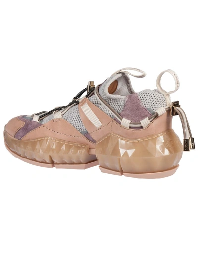 Shop Jimmy Choo Diamond Trail Sneakers In Porcelain/ballet Pink