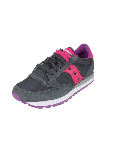 Shop Saucony Sneakers In Charcoal/pink