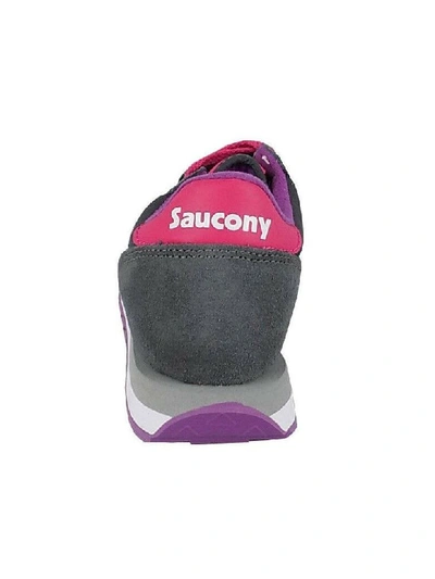 Shop Saucony Sneakers In Charcoal/pink