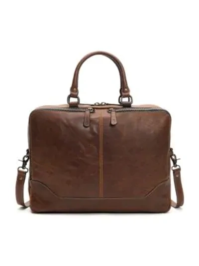 Shop Frye Logan Leather Work Bag In Dark Brown