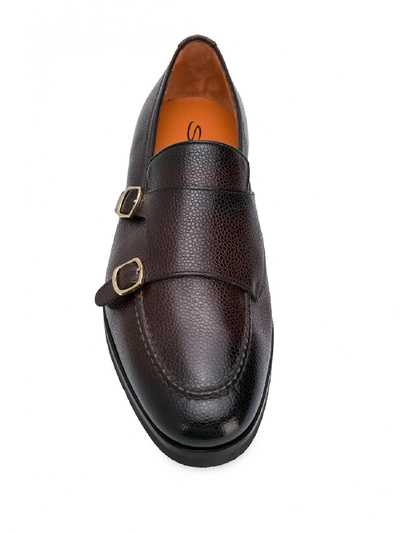 Shop Santoni Leather Loafer In Brown