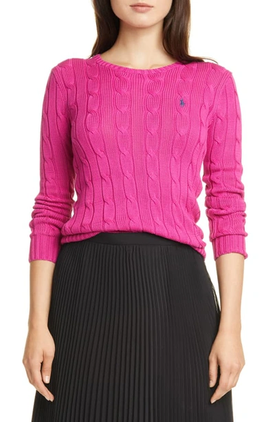 Shop Polo Ralph Lauren Cable Knit Sweater In Currant