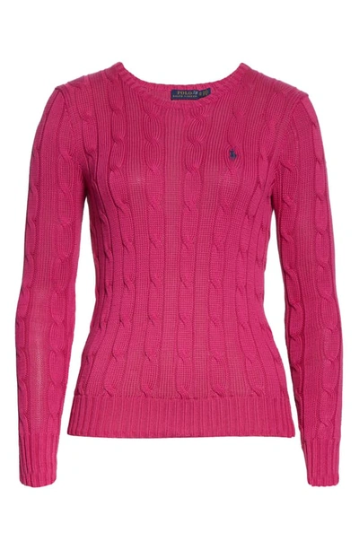 Shop Polo Ralph Lauren Cable Knit Sweater In Currant