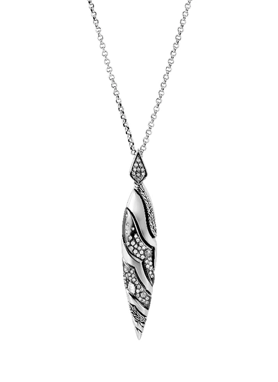 Shop John Hardy Lahar' Diamond Silver Pendant Necklace