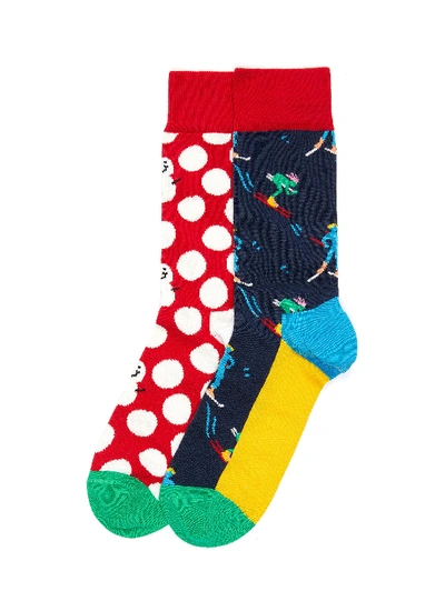 Shop Happy Socks Snowman And Skiing Crew Socks 2-pack Set