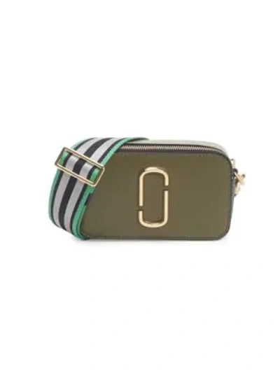 Shop Marc Jacobs The Snapshot Coated Leather Camera Bag In Desert Mountain Multi