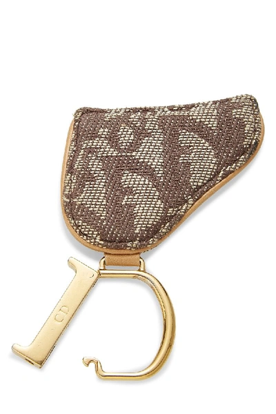 Shop Dior Brown Trotter Canvas Saddle Key Ring