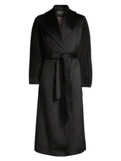 Shop Sentaler Women's Hooded Alpaca Wrap Coat In Black