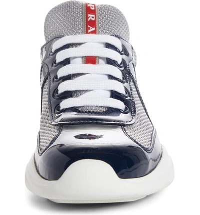 Shop Prada Logo Low Top Sneaker In Royal Patent