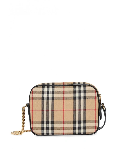 Shop Burberry Small Leather Camera Bag In Beige