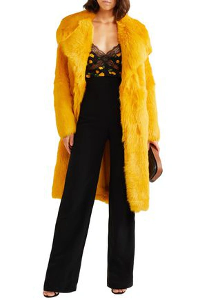 Shop Michael Kors Collection Woman Shearling Coat Saffron