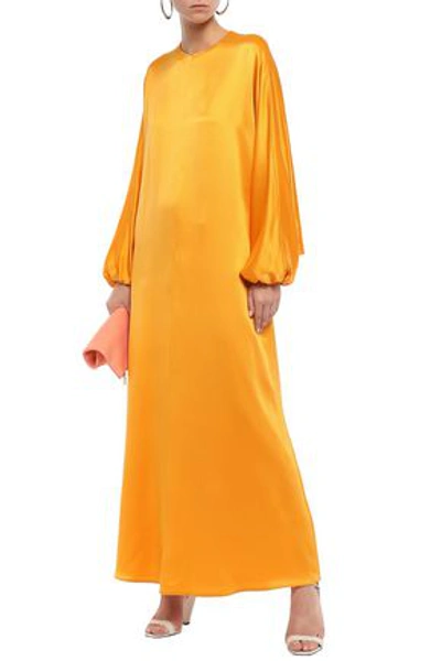 Shop Roksanda Oversized Silk Satin-crepe Kaftan In Marigold