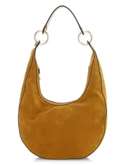 Shop Rebecca Minkoff Sofia Suede Hobo Bag In Nutmeg