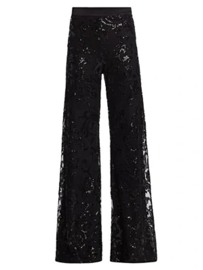 Shop Alexis Silvestro Beaded Trousers In Beaded Black