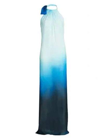 Shop Jonathan Simkhai Ombre Halter Cover-up Dress In Midnight Ombre