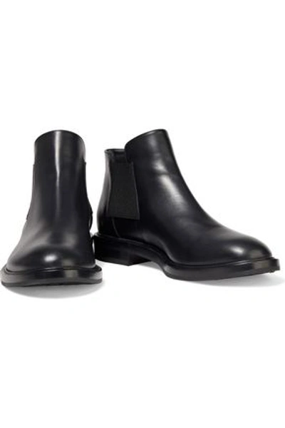 Shop Casadei Woman Leather Ankle Boots Black