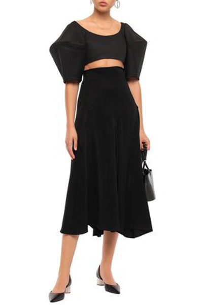Shop Ellery Woman Neatly Labeled Cropped Cotton-twill Top Black
