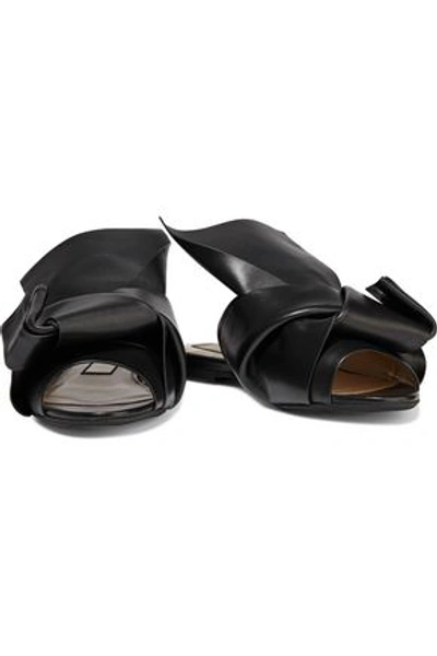 Shop N°21 Knotted Leather Slides In Black