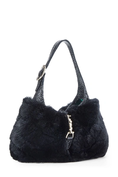 Pre-owned Gucci Black Lapin Jackie Handbag Mini