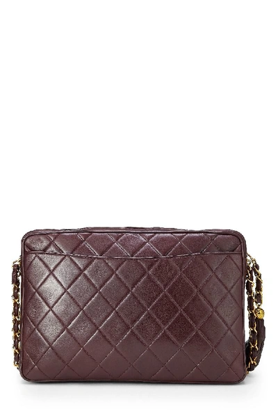 Pre-owned Chanel Brown Quilted Lambskin Envelope Camera Bag Xl