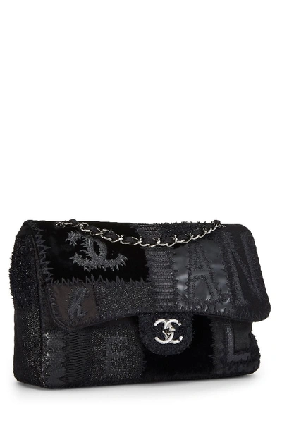 Pre-owned Chanel Black Patchwork Half Flap Jumbo