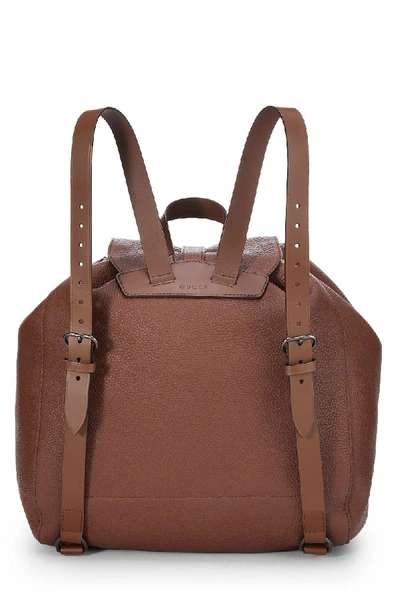 Pre-owned Gucci Brown Leather Backpack