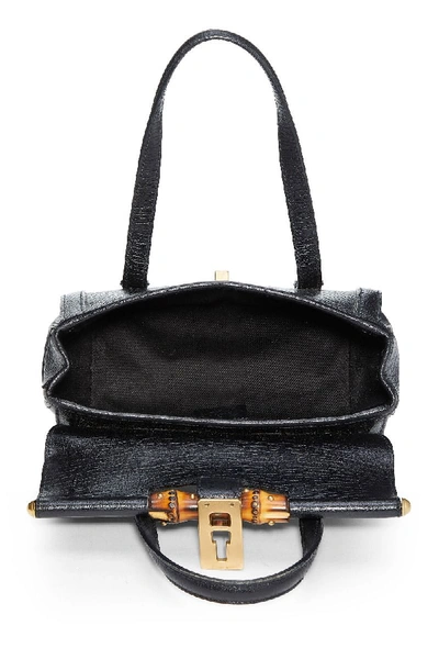 Pre-owned Gucci Black Leather Bamboo Bullet Bag Mini