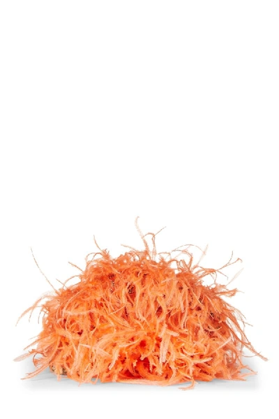 Shop Chanel Orange Embellished Ostrich Feather Handbag